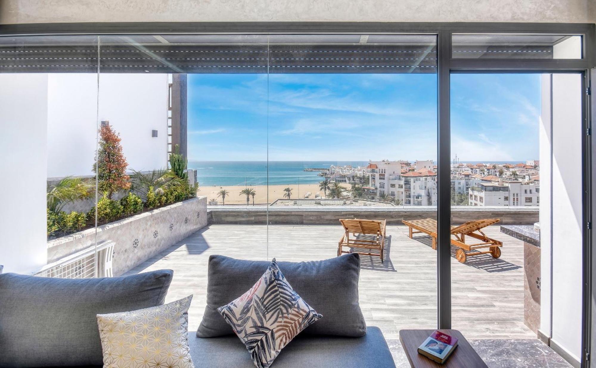 Luxury Seafront Appartement 6-7P Agadir Exterior photo
